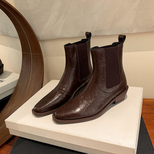 Damen Chelsea Boots mit elastischen Seiteneinsätzen und weicher Lederoberfläche EB
