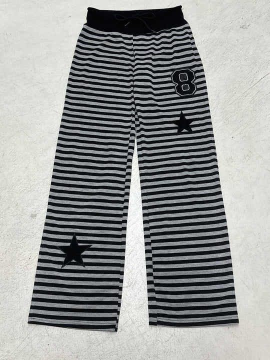 Damen Freizeithose mit gestreiftem Muster und praktischen Seitentaschen EB