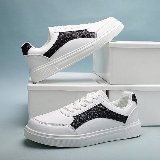 Damen Sportliche Sneakers mit Glitzer-Applikationen EB