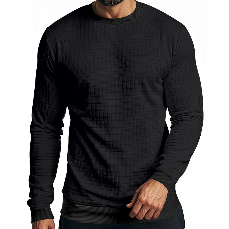 Herren Langarm-Sweatshirt mit strukturiertem Design und elastischem Bund EB