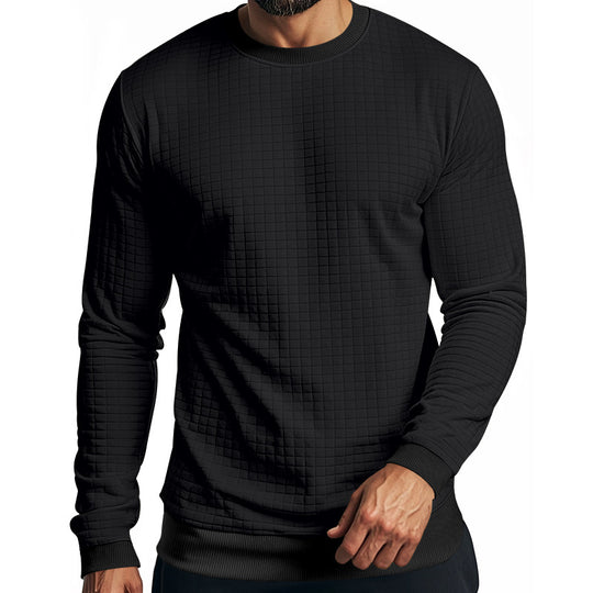 Herren Langarm-Sweatshirt mit strukturiertem Design und elastischem Bund EB