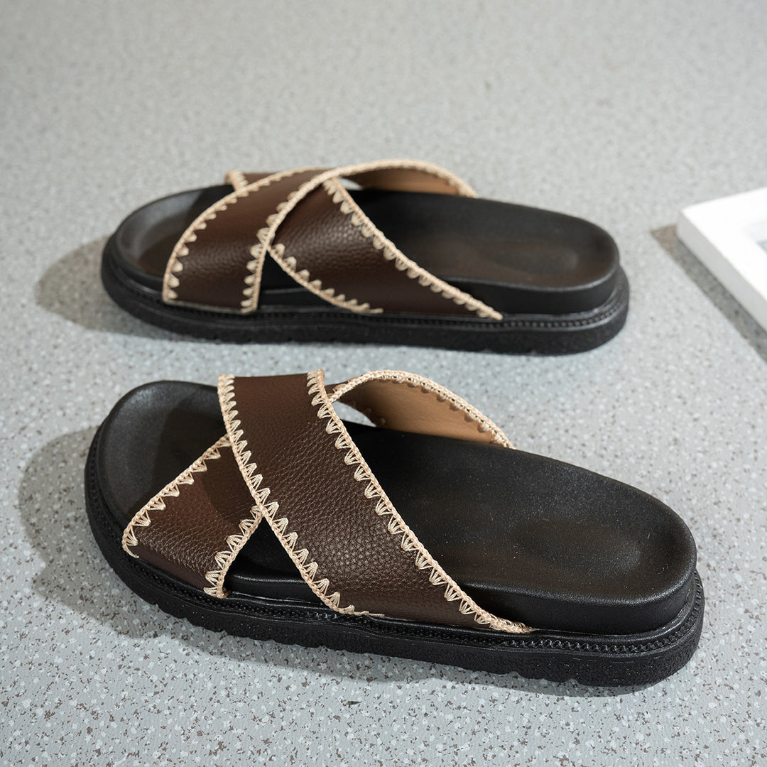 Damen Bequeme Clogs mit geflochtenem Riemendesign und ergonomischem Fußbett EB