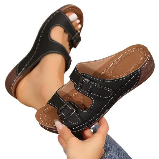Damen Komfortable Fußbett-Sandalen mit verstellbaren Riemen EB