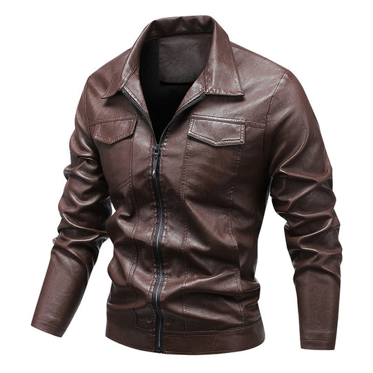 Herren Kunstleder Pilotenblouson mit Brustpatten und ergonomischer Nahtführung EB