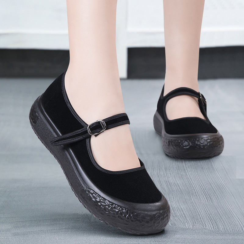Damen Komfortable Ballerinas mit verstellbarem Riemen EB