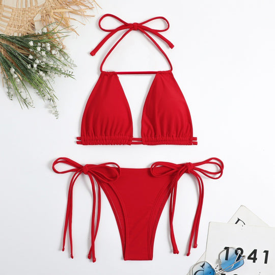 Damen Triangel-Bikini mit flexiblen Bindebändern und modischem Schnitt EB