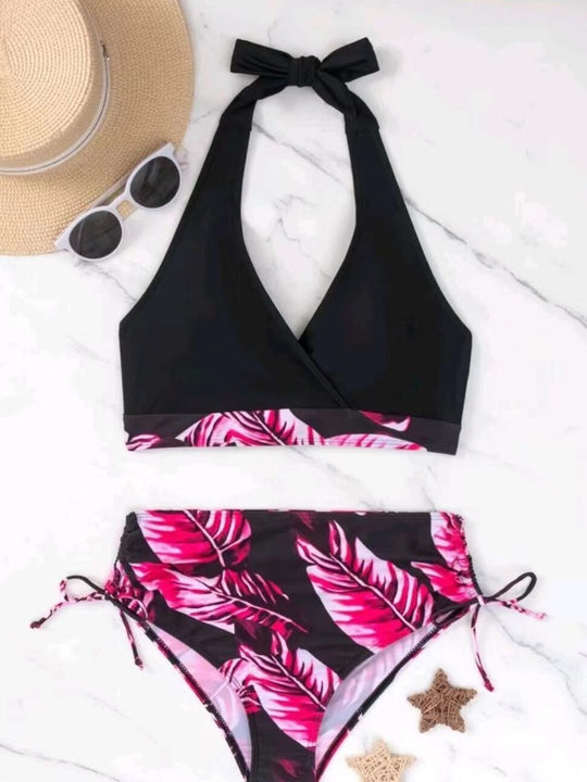 Damen Bikiniset mit raffiniertem Wickeloberteil und verstellbaren Seiten EB