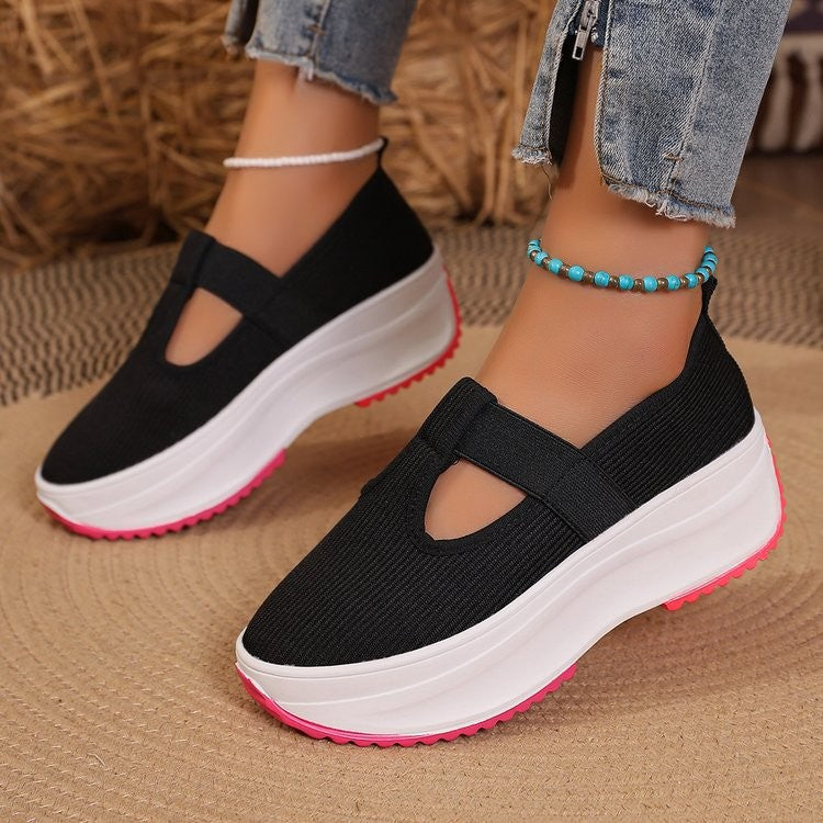 Damen modische Slip-On Sneakers mit Plateau EB