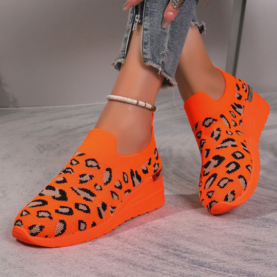 Damen Modische Sockensneaker mit Leopardenmuster EB