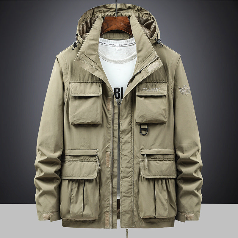 Herren nan multifunktionale Fieldjacke mit Kapuze und zahlreichen Taschen EB