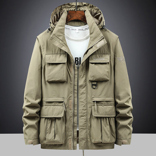 Herren nan multifunktionale Fieldjacke mit Kapuze und zahlreichen Taschen EB