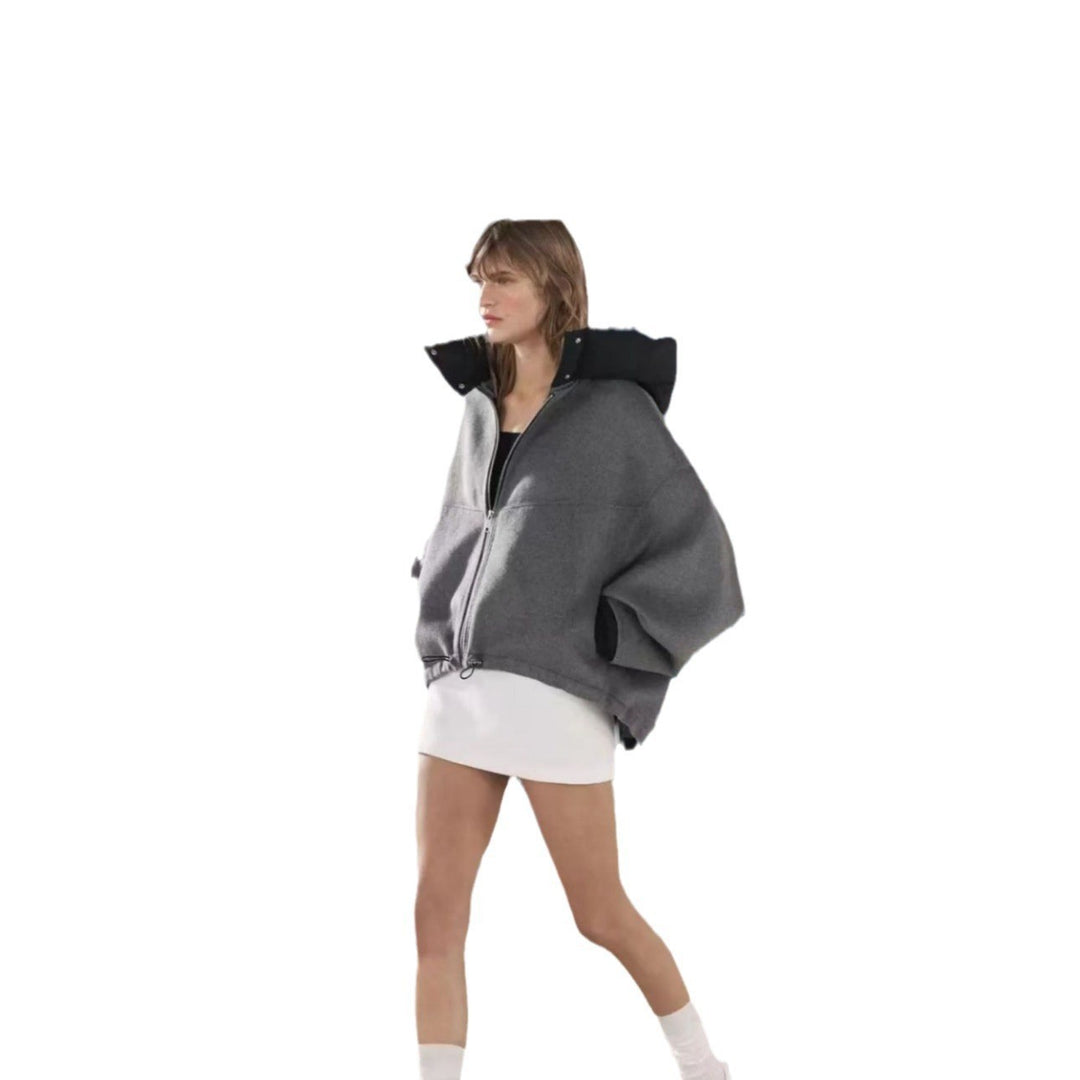 Damen modische Übergangsjacke mit kuscheliger Innenseite und verstellbarem Saum EB