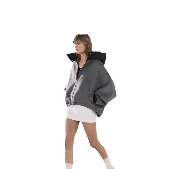 Damen modische Übergangsjacke mit kuscheliger Innenseite und verstellbarem Saum EB