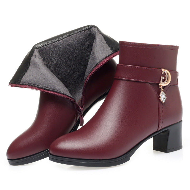 Damen Elegante Stiefeletten mit modischem Schnallen-Detail EB