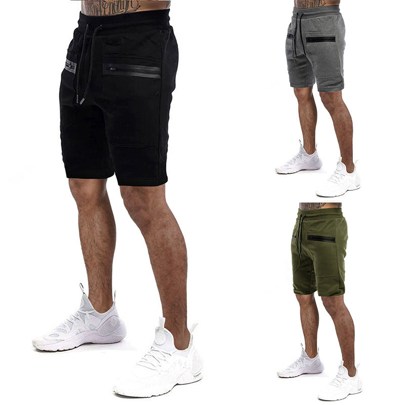 Herren Sportliche Shorts mit verstellbarem Bund und seitlichen Reißverschlusstaschen EB
