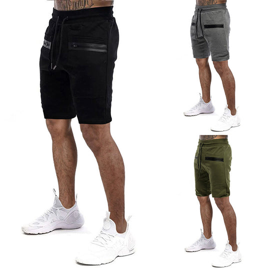 Herren Sportliche Shorts mit verstellbarem Bund und seitlichen Reißverschlusstaschen EB