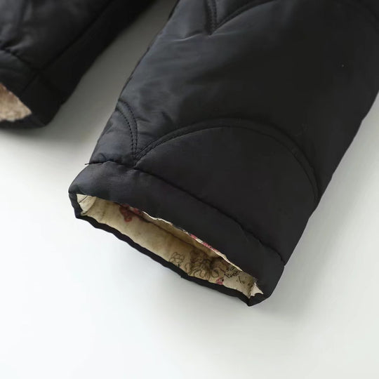 Damen Gesteppte Kapuzenjacke mit kuscheligem Teddyfutter und seitlichen Eingrifftaschen EB