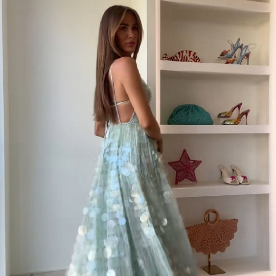 Damen Glamouröses Abendkleid mit funkelnden Details EB