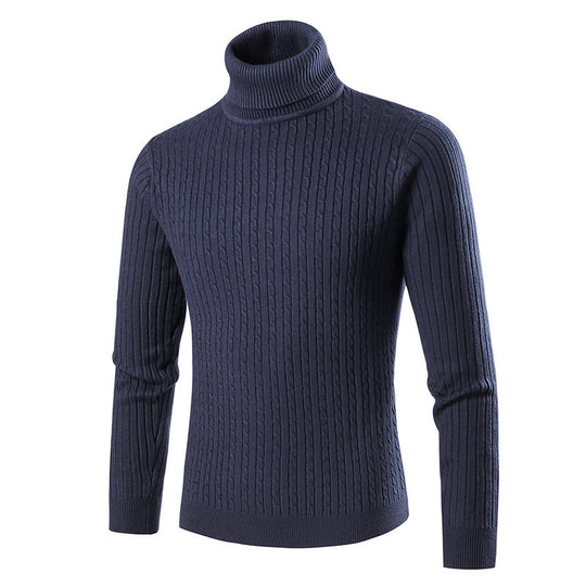 Herren modischer Rollkragenpullover aus strukturiertem Strick EB
