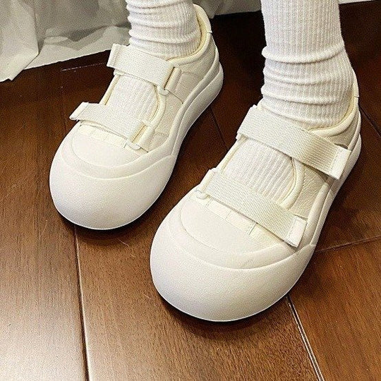 Damen Bequeme Plateau-Sneaker mit verstellbarem Klettverschluss EB