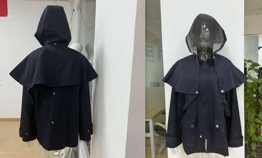 Damen wasserabweisende Outdoor-Jacke mit innovativem Kapuzen-Design EB