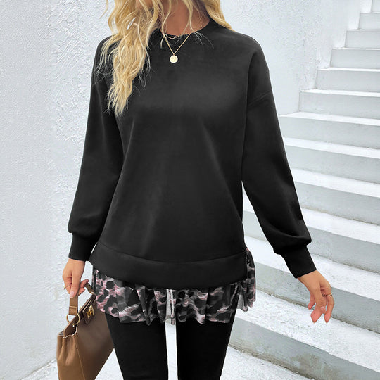 Damen Sweatshirt mit voluminösen Rüschendetails EB