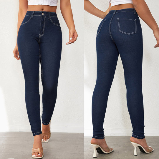 Damen Hochtaillierte Slim-Fit Jeans mit bequemer Stretch-Qualität EB