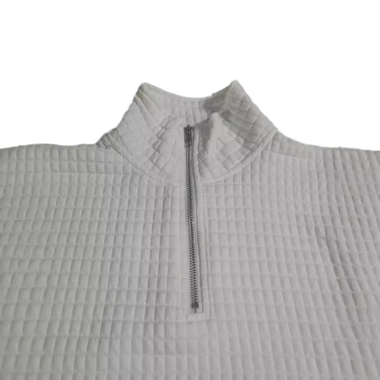 Damen modischer Stepp-Pullover mit halbem Reißverschluss EB