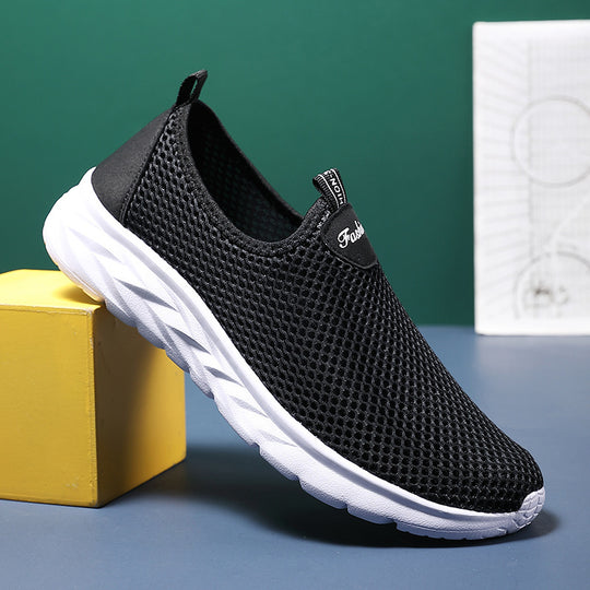 Damen Bequeme Slip-On Sneakers aus atmungsaktivem Mesh EB