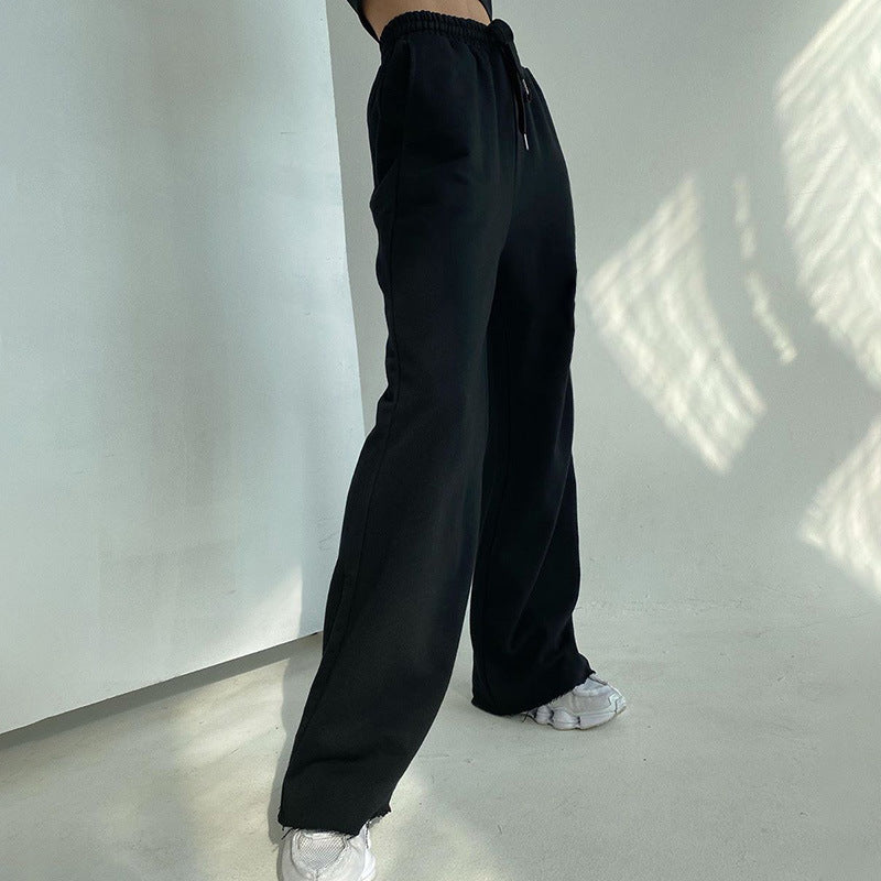 Damen Bequeme Freizeithose mit elastischem Bund und Kordelzug EB