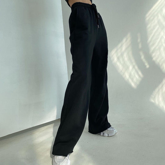 Damen Bequeme Freizeithose mit elastischem Bund und Kordelzug EB