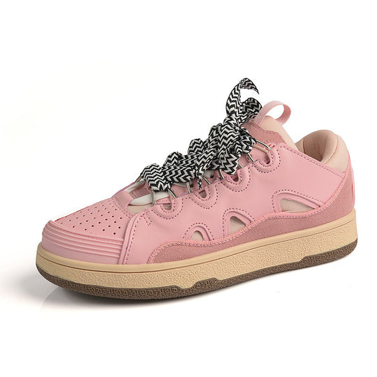 Damen Sportliche Freizeitsneaker mit bunten Schnürsenkeln und dämpfender Sohle EB