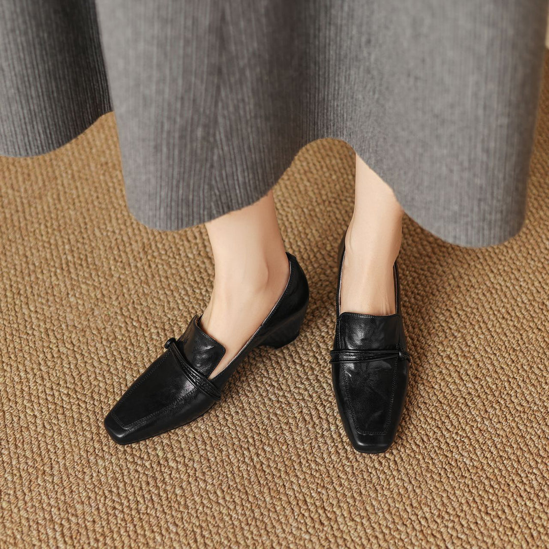 Damen elegante Mokassins mit modischem Riemen EB