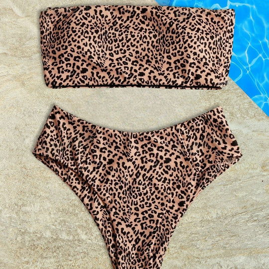 Damen Bandeau-Bikini mit hohem Beinausschnitt EB