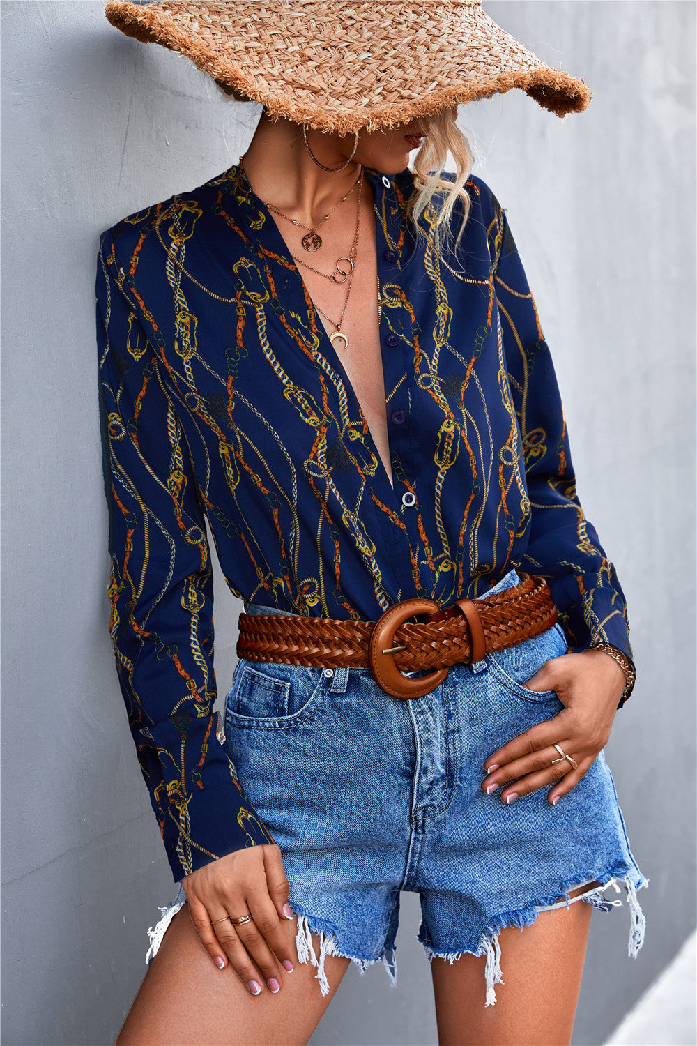 Damen Bluse mit schickem Kettenmuster EB