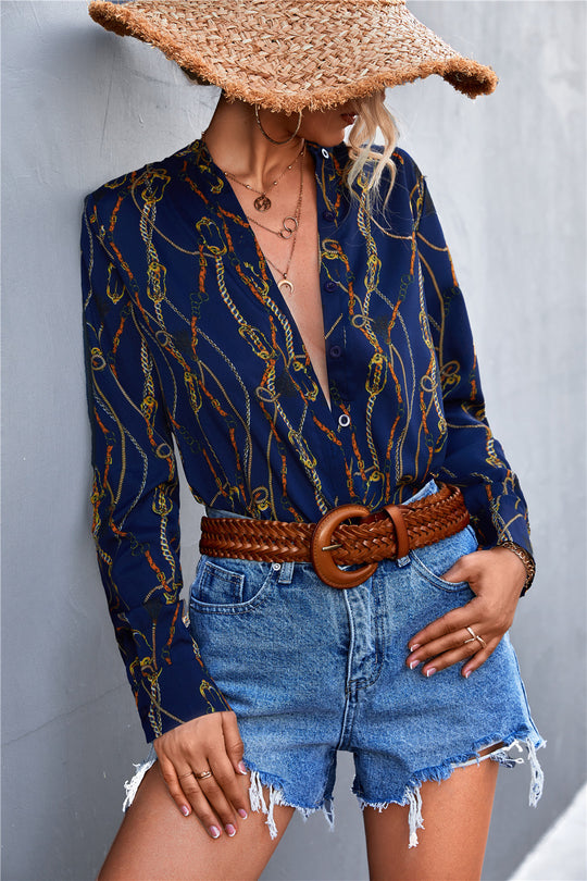 Damen Bluse mit schickem Kettenmuster EB