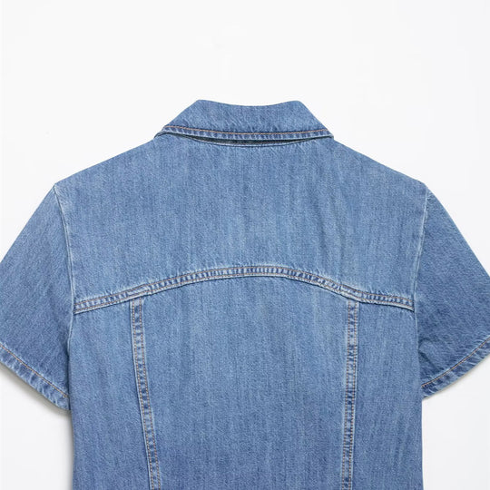 Damen Jeansjacke mit kurzem Schnitt und praktischer Reißverschlussfunktion EB