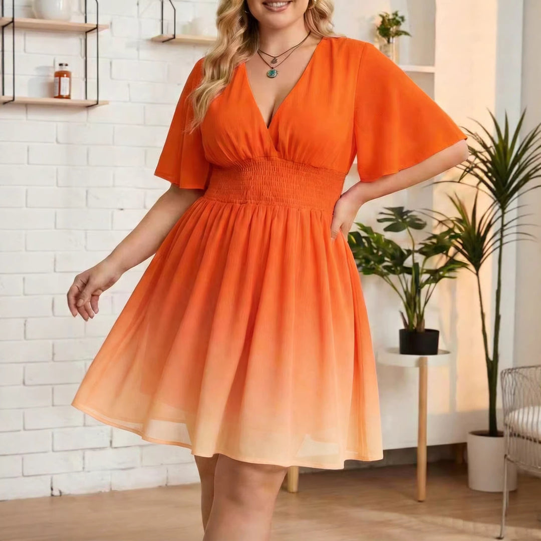 Damen Ombre-Modekleid EB
