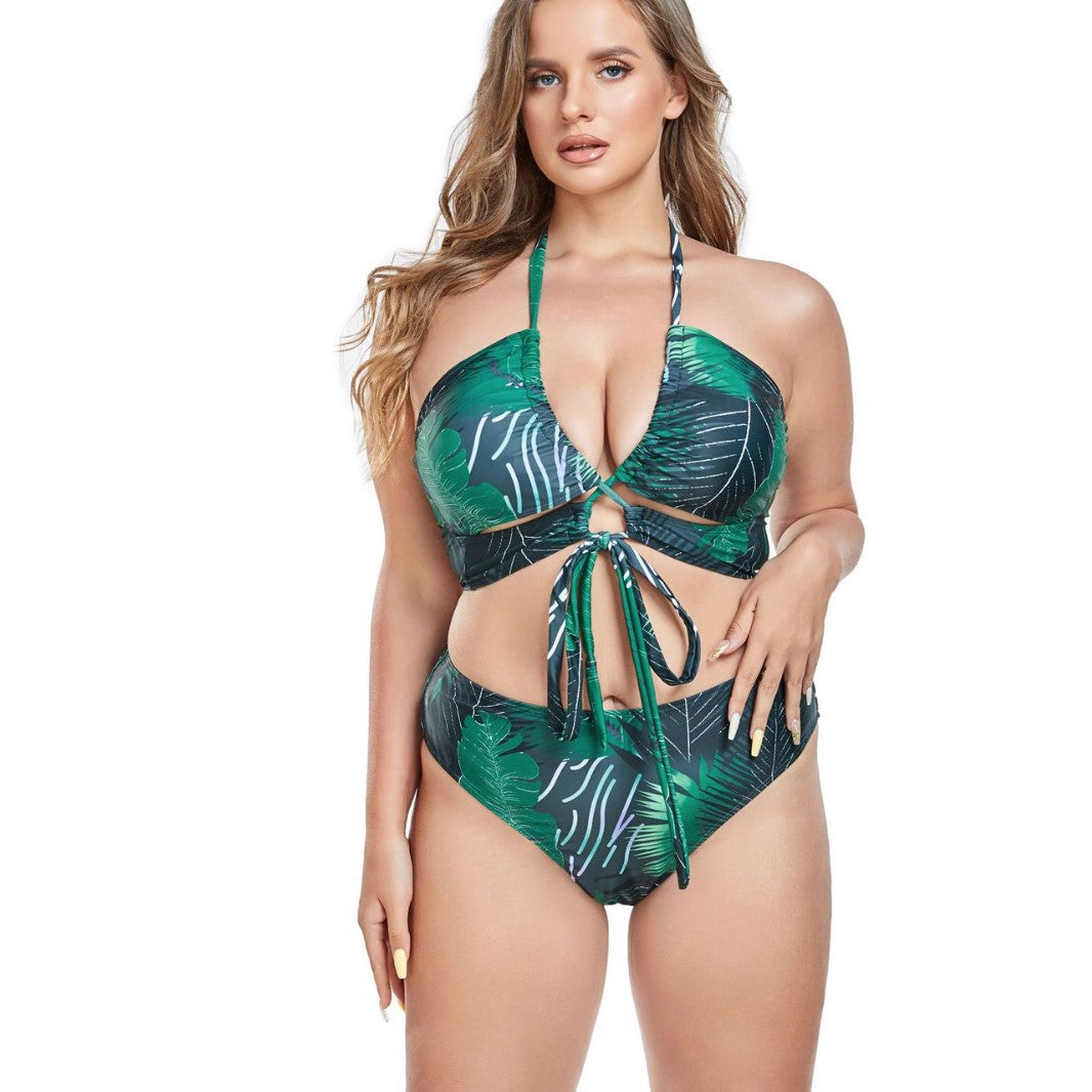 Damen Strandkleid mit floralem Schnitt und hohem Schlitz EB