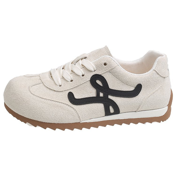 Damen sportive Sneakers aus hochwertigem Wildleder mit dekorativen Schnürdetails EB