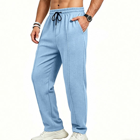 Herren Texturierte Relax-Fit Jogginghose mit Bügelfalte und Kordelzug EB