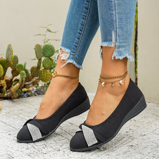 Damen elegante Ballerinas mit funkelndem Detail EB