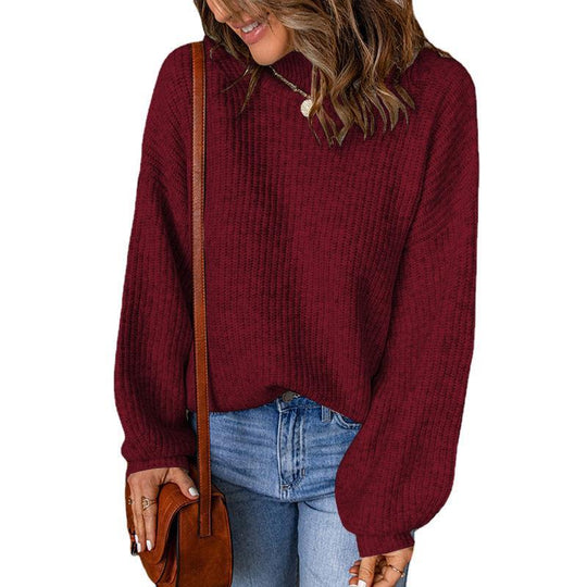 Damen Grobstrickpullover mit lässigem Schnitt und weiten Ärmeln EB