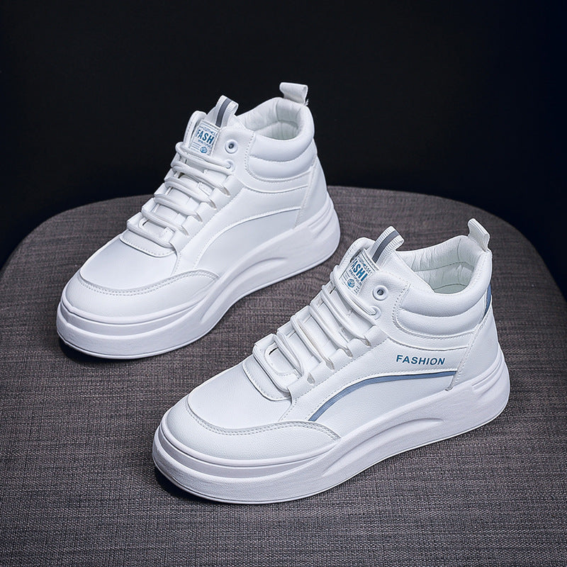 Damen modische High-Top Sneakers mit extrastarker Sohle und gepolsterter Innensohle EB