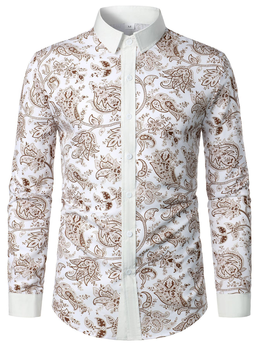 Herren Langarmhemd mit modernem Paisley-Design EB