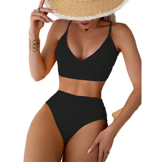 Damen Hochgeschnittener Bikini mit raffinierter Wickeloptik EB