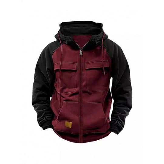 Herren Kapuzenjacke mit Cargo-Taschen und durchgehendem Reißverschluss EB