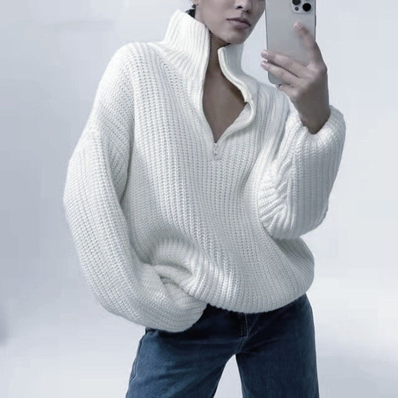 Damen schicker Pullover im lässigen Strickstil EB