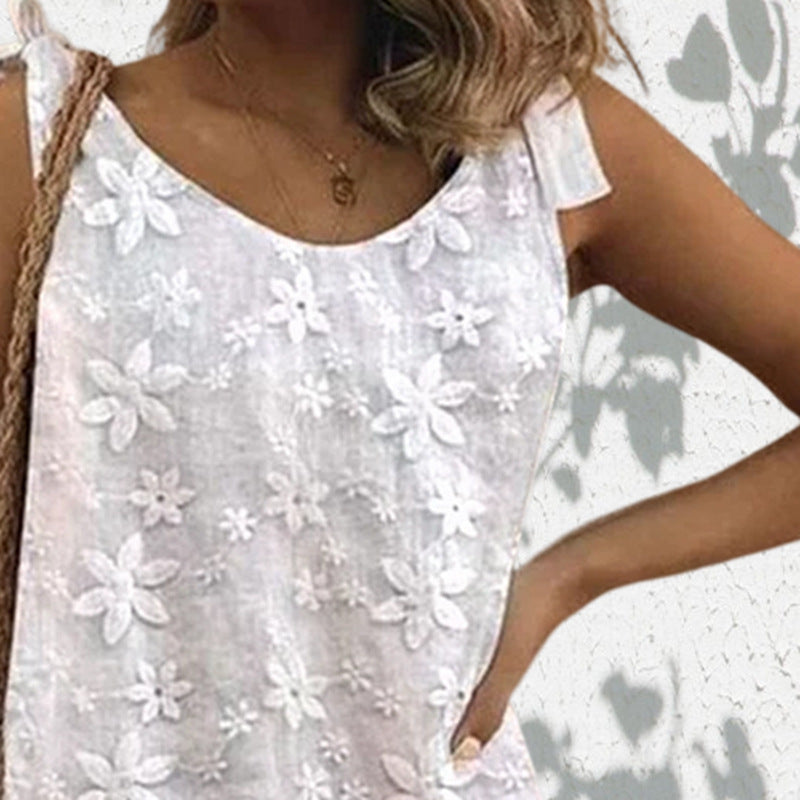Damen Kurzoverall mit floralem Dekor und verstellbaren Trägern Heidi-Mode
