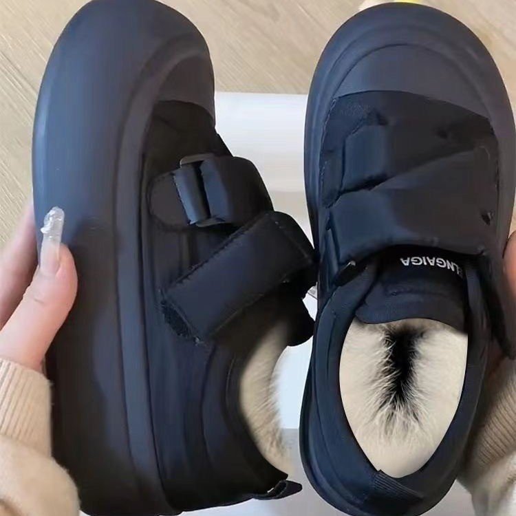 Damen Gemütliche Sneaker mit warmem Innenfutter und praktischem Klettverschluss EB
